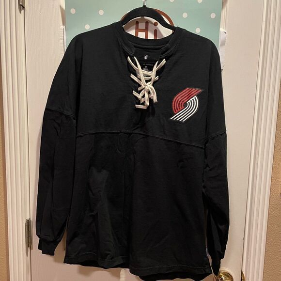 Fanatics Trail Blazers Long Sleeved Fan Jersey M - Picture 2 of 11